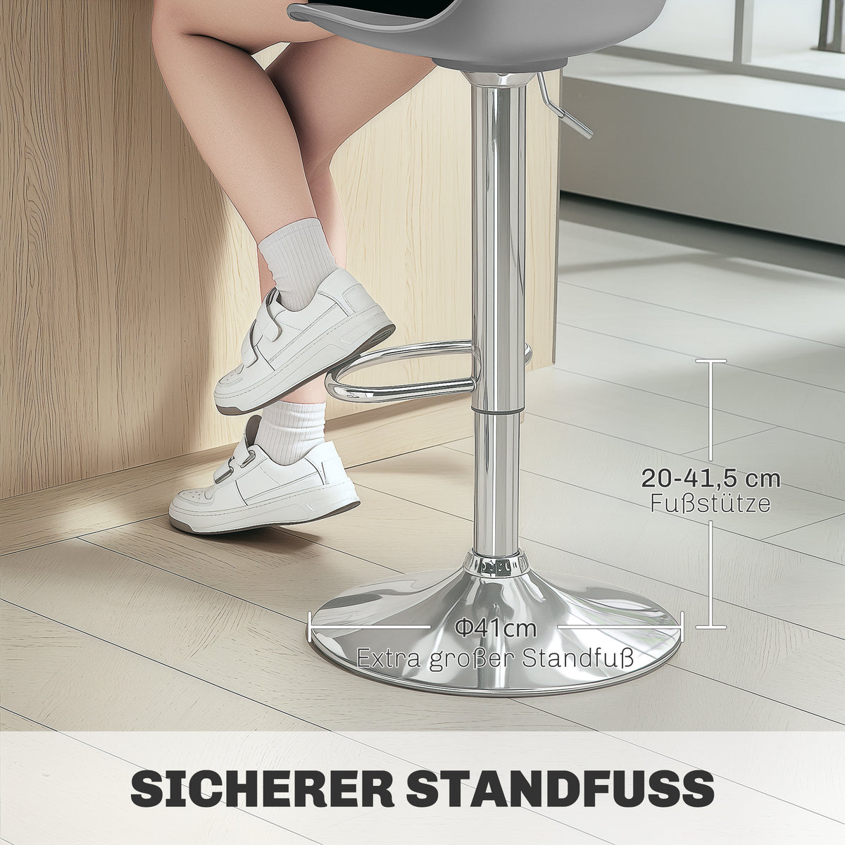 2er-Set höhenverstellbare Barhocker mit Lehne