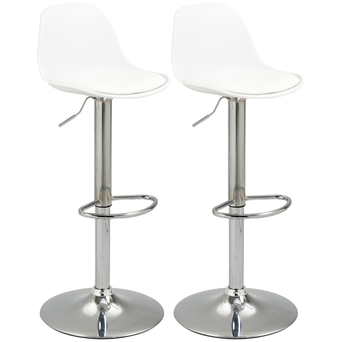 2er-Set höhenverstellbare Barhocker mit Lehne