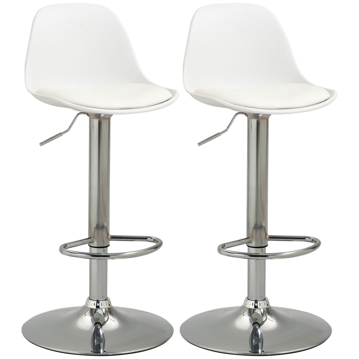 2er-Set höhenverstellbare Barhocker mit Lehne