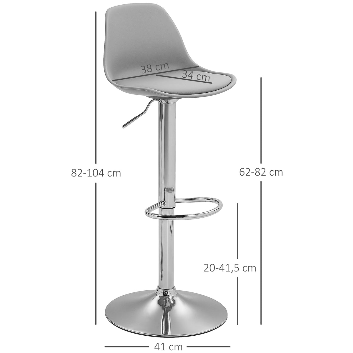 2er-Set höhenverstellbare Barhocker mit Lehne