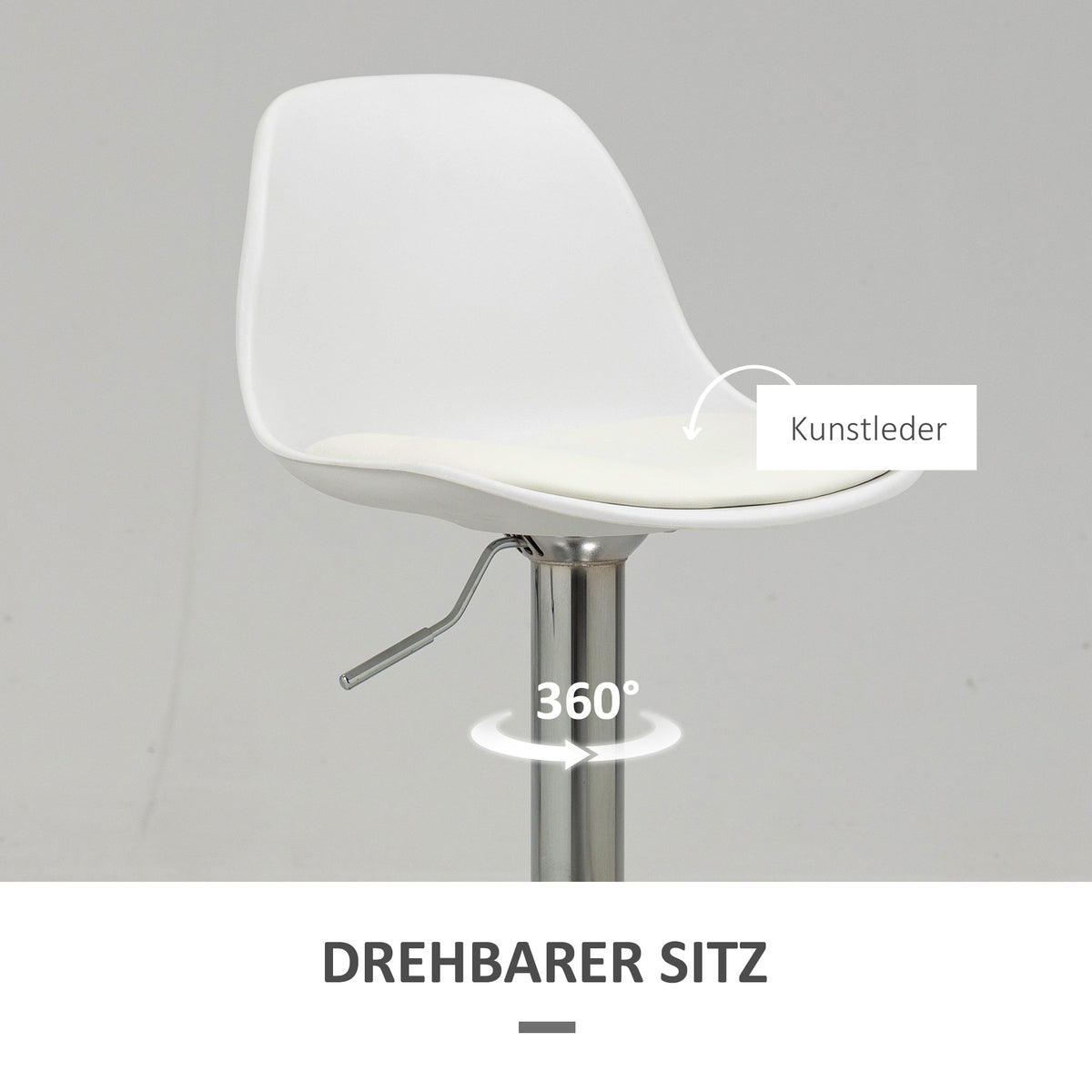 2er-Set höhenverstellbare Barhocker mit Lehne