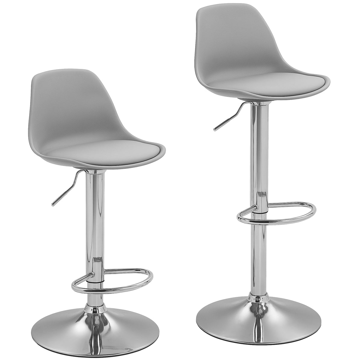 2er-Set höhenverstellbare Barhocker mit Lehne