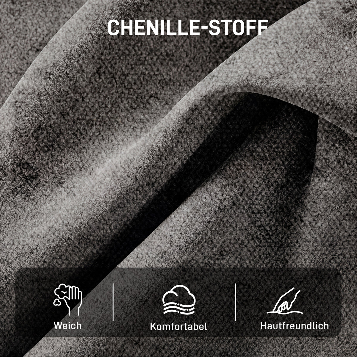 Drehbarer Chenille-Sessel mit Lendenkissen