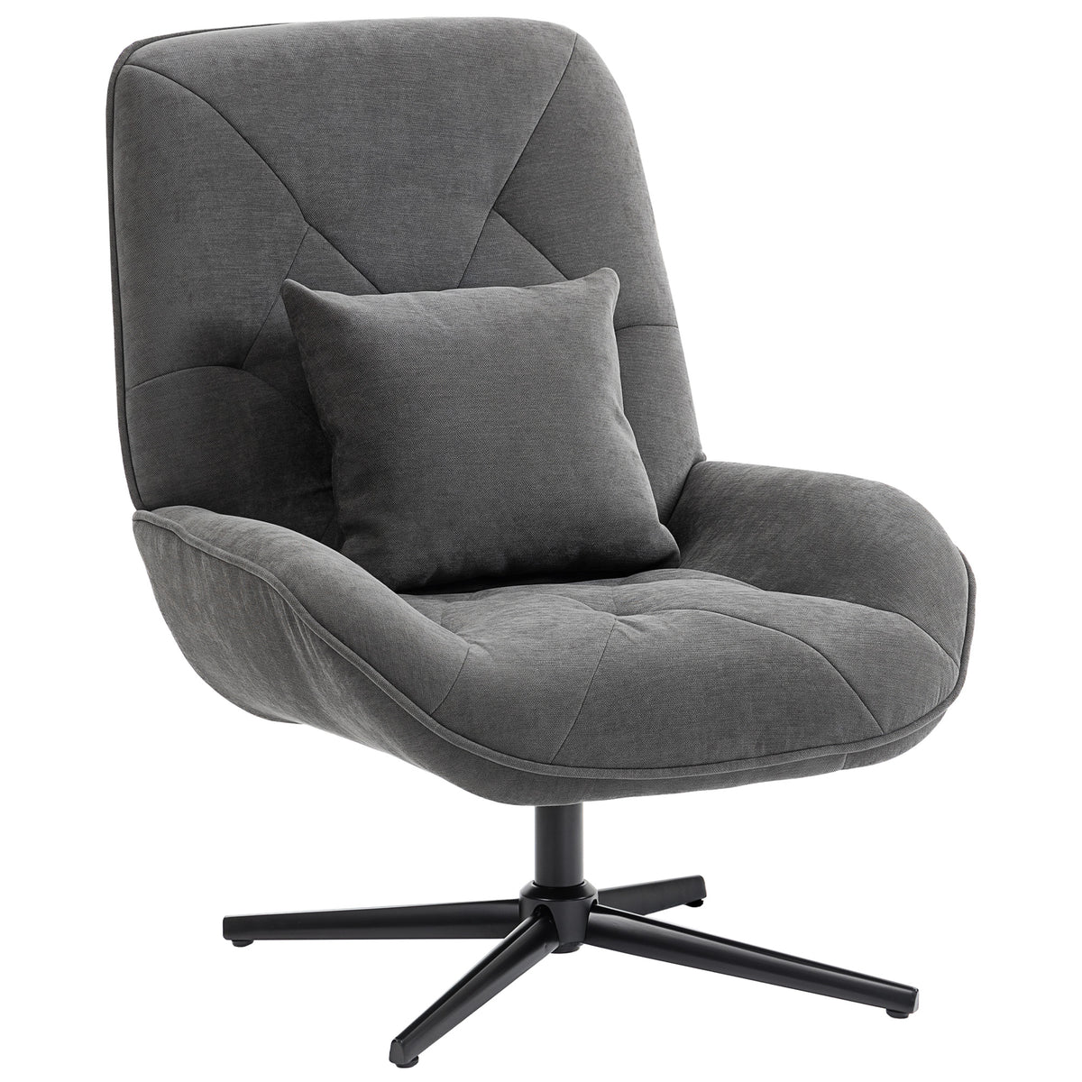 Drehbarer Chenille-Sessel mit Lendenkissen