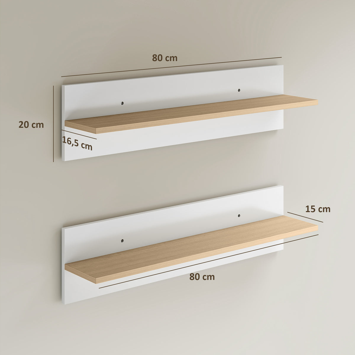 Wandregal 2er-Set aus Holzwerkstoff
