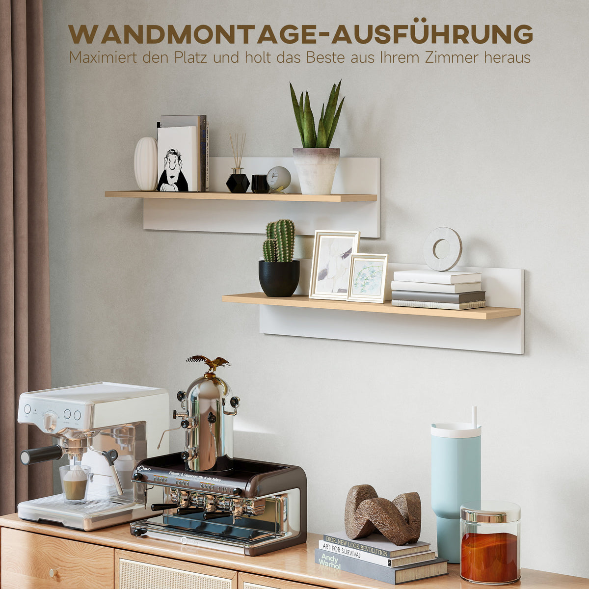 Wandregal 2er-Set aus Holzwerkstoff