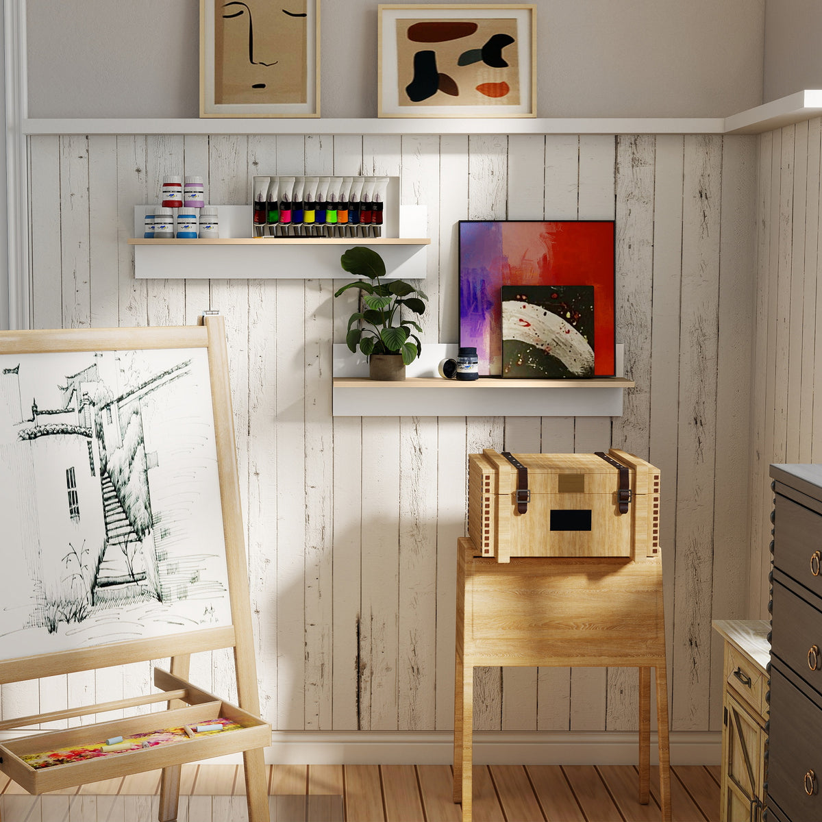 Wandregal 2er-Set aus Holzwerkstoff