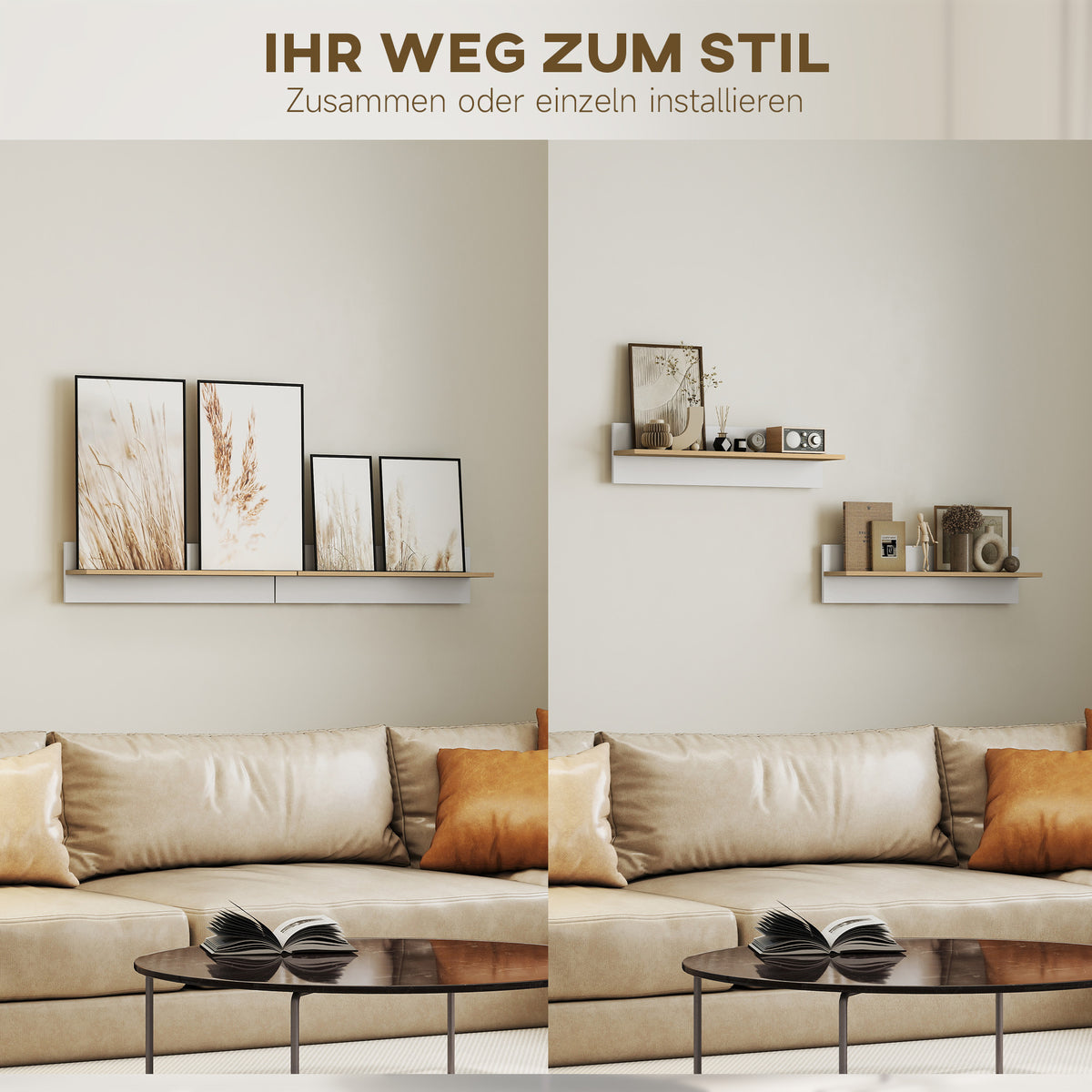 Wandregal 2er-Set aus Holzwerkstoff
