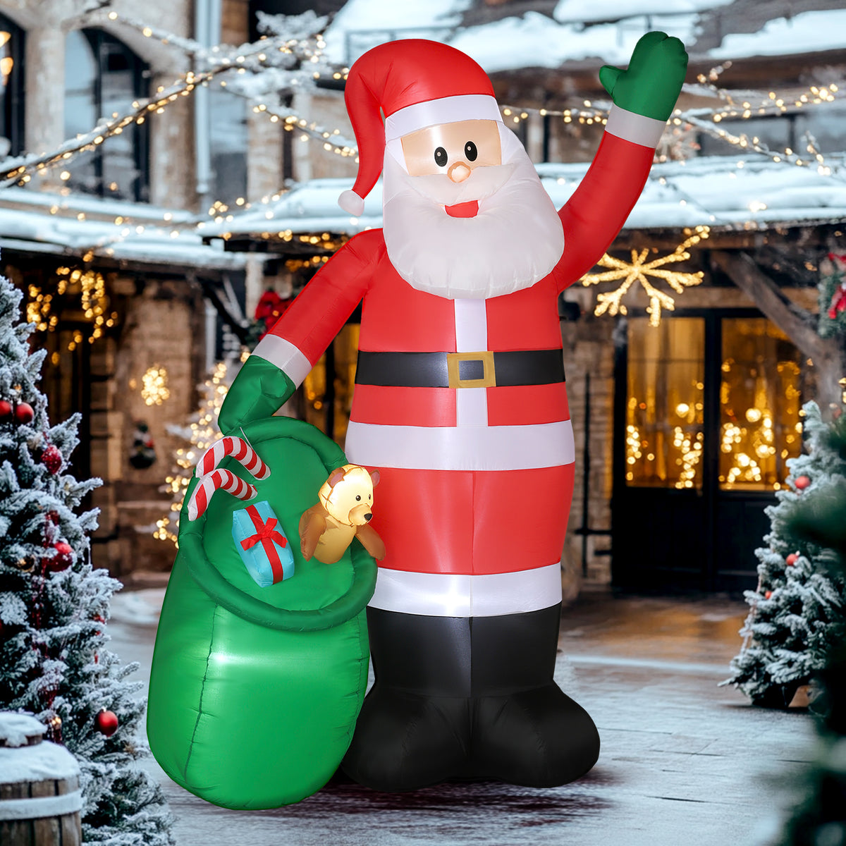 Aufblasbarer Weihnachtsmann mit LED, 275 cm