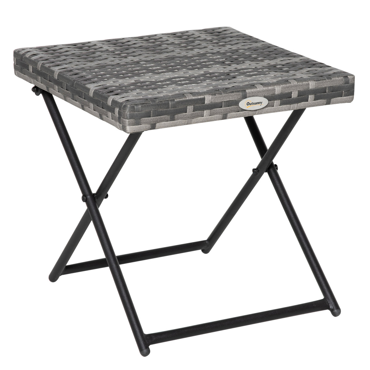 Klapptisch aus Polyrattan mit Stahlgestell