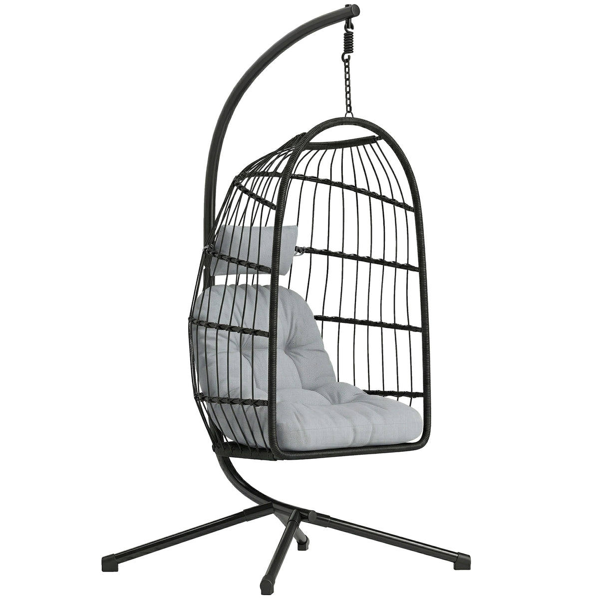 Hängesessel mit Gestell, Kissen und verstellbarer Kette