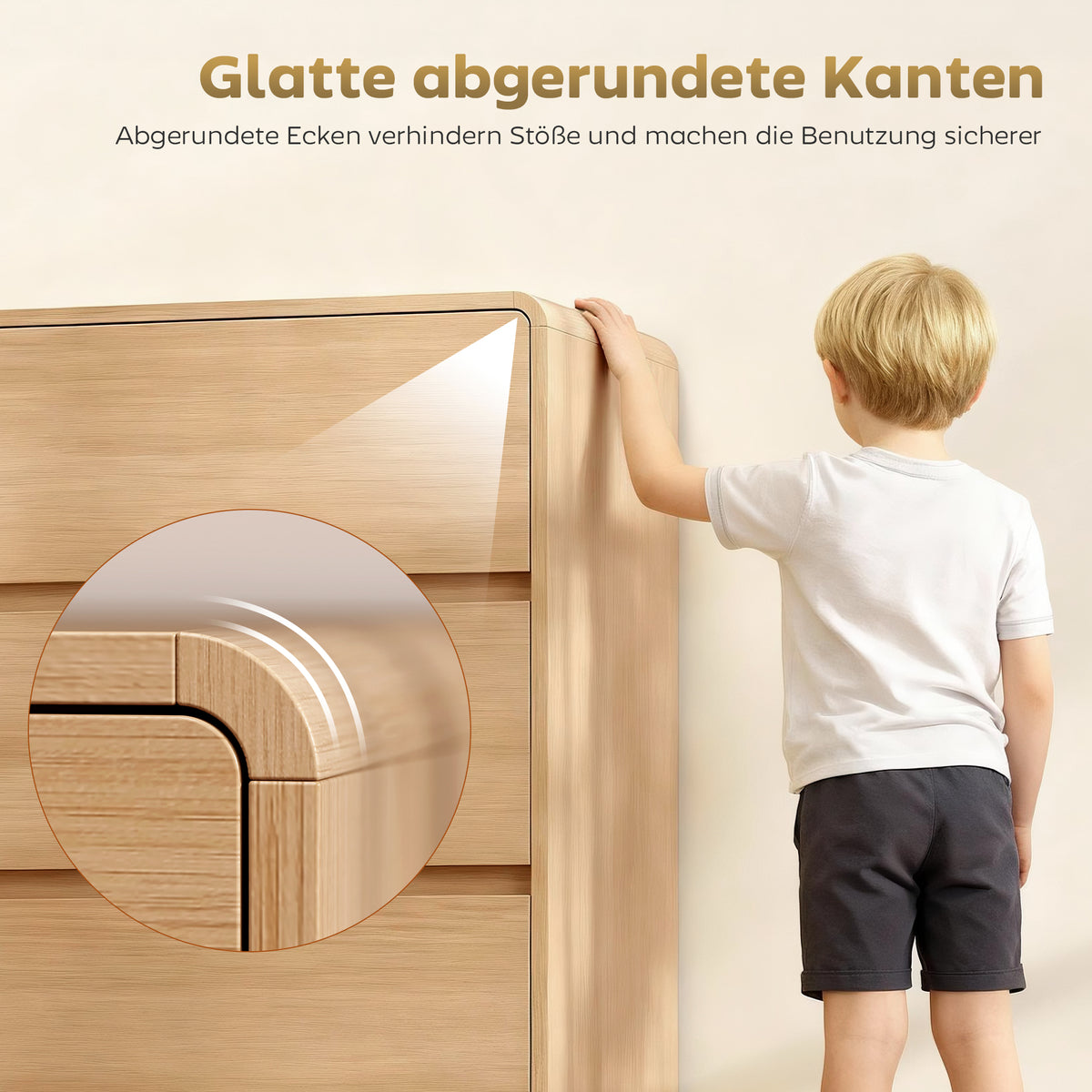 Sideboard 100 cm mit sechs Schubladen