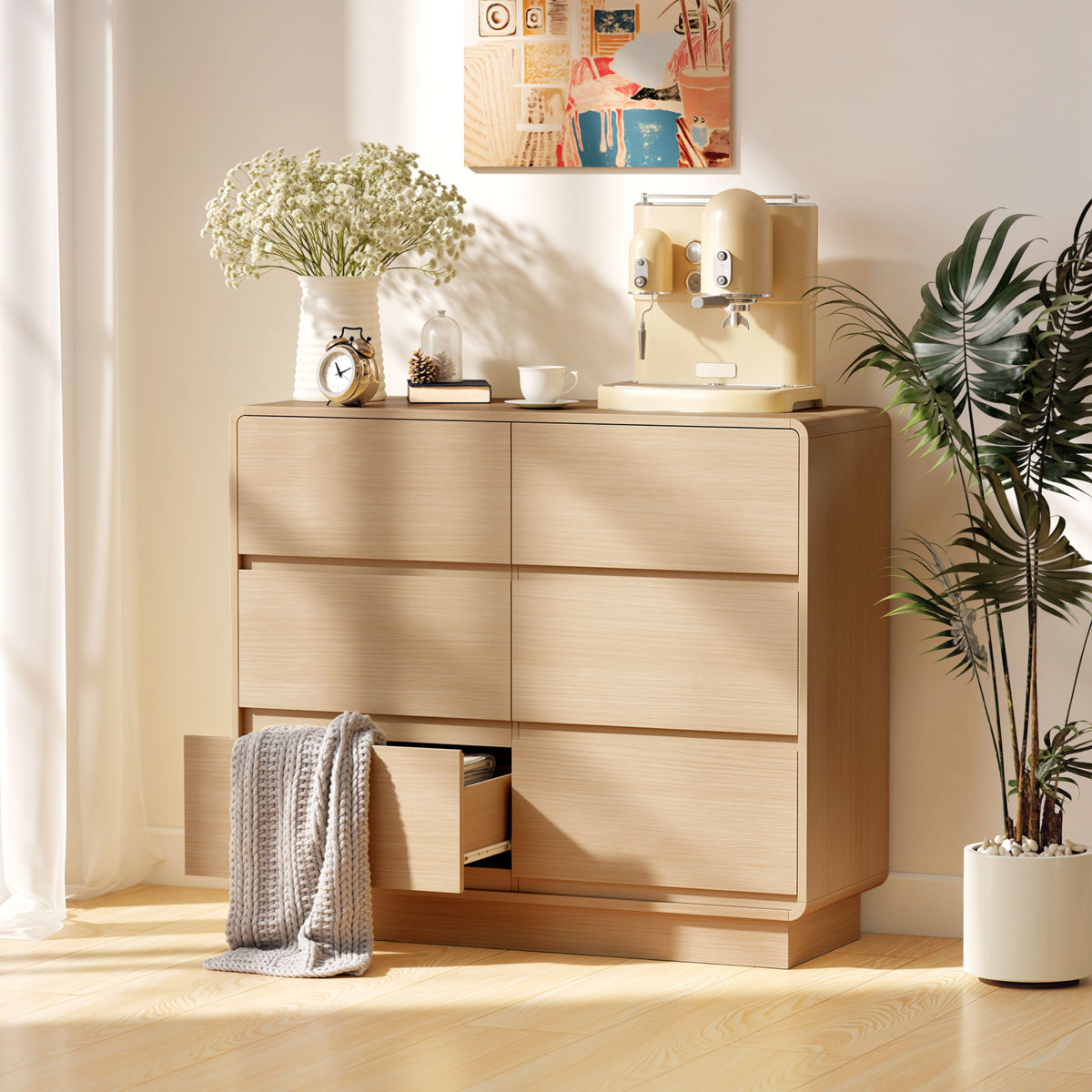 Sideboard 100 cm mit sechs Schubladen