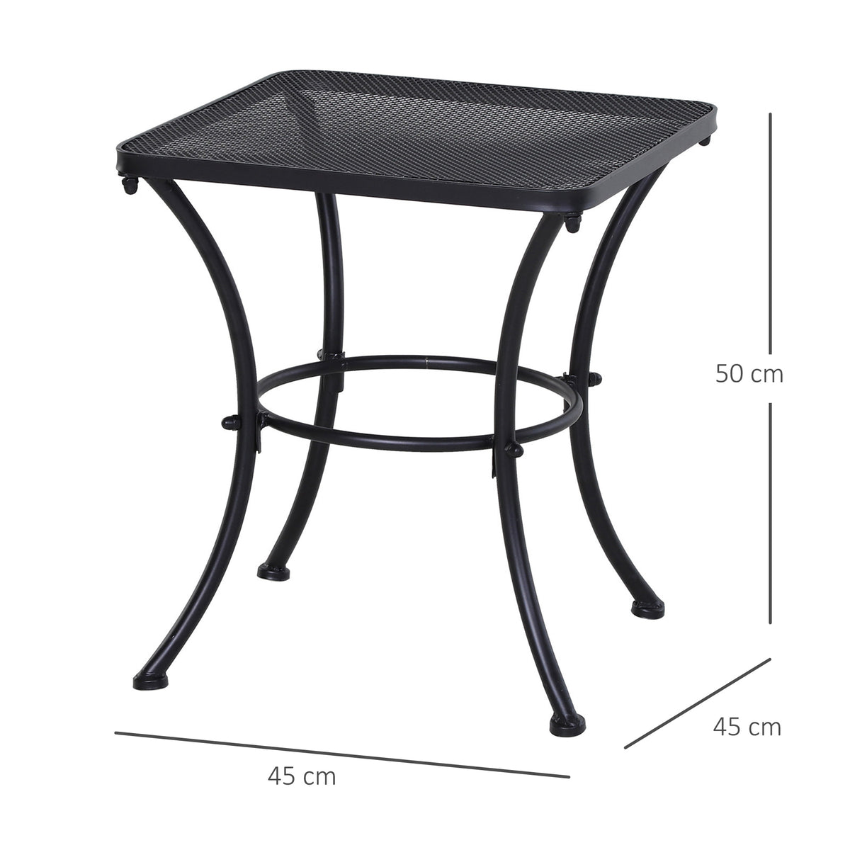 Metall-Gartentisch mit Mesh-Tischplatte