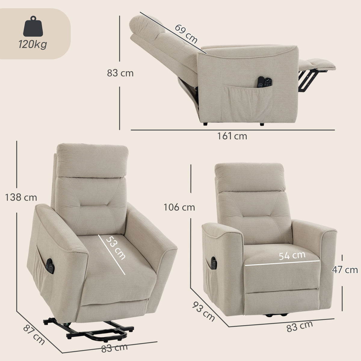 Elektrischer Relaxsessel mit Aufstehhilfe und Massage