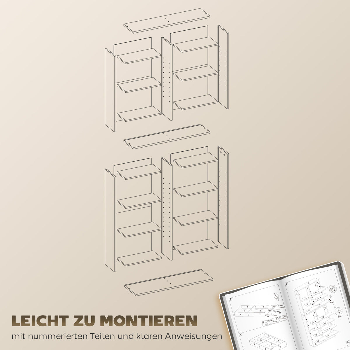 DVD- und CD-Regal mit 18 Fächern