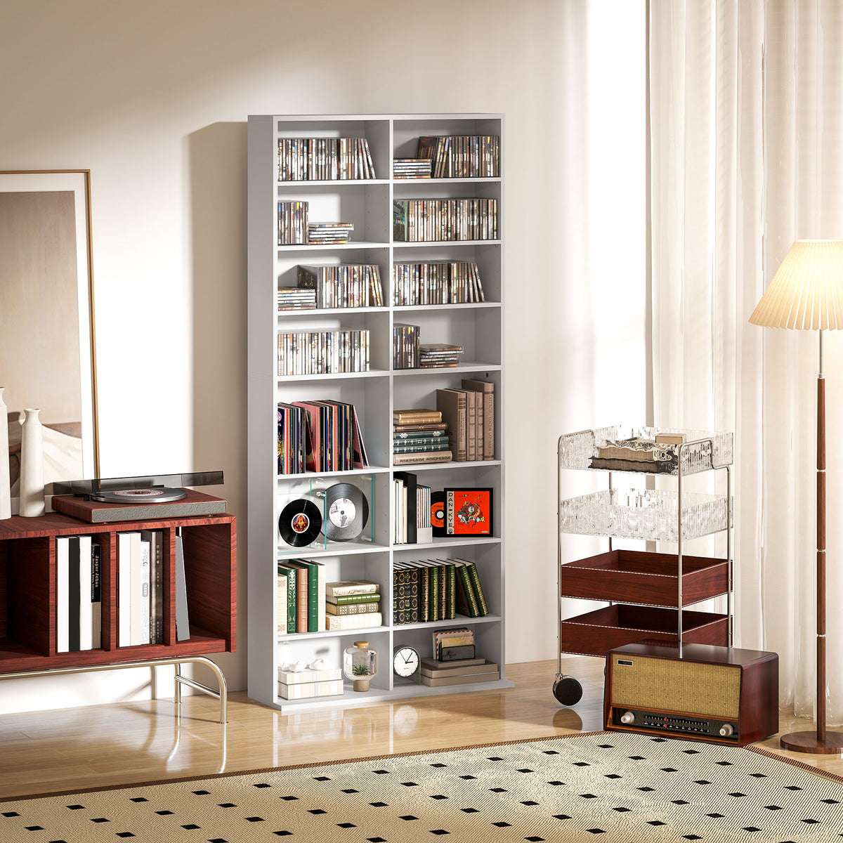 DVD- und CD-Regal mit 18 Fächern