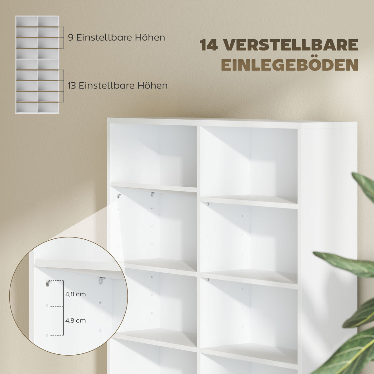 DVD- und CD-Regal mit 18 Fächern