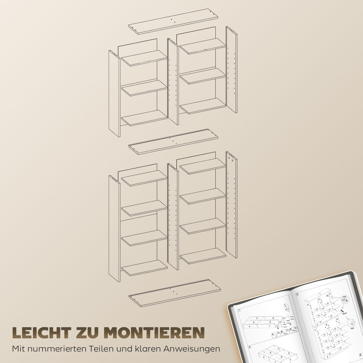 DVD- und CD-Regal mit 18 Fächern