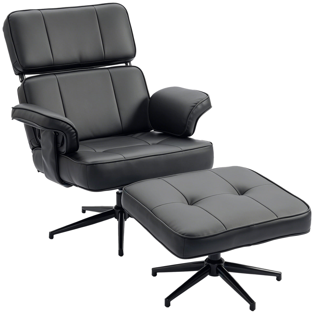Relaxsessel mit Fußhocker und verstellbarer Kopfstütze