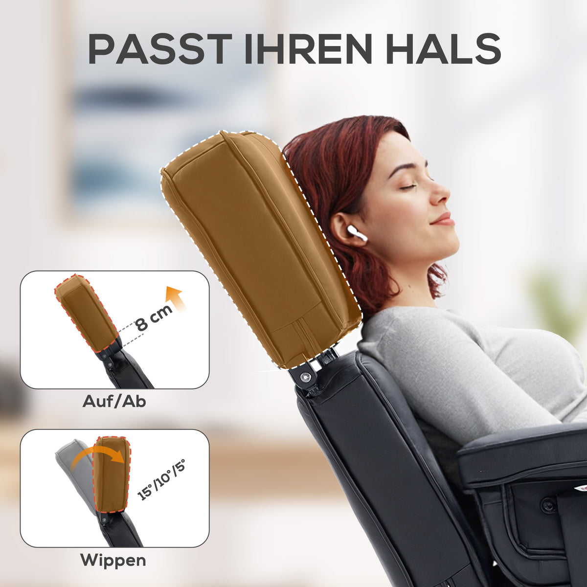 Relaxsessel mit Fußhocker und verstellbarer Kopfstütze