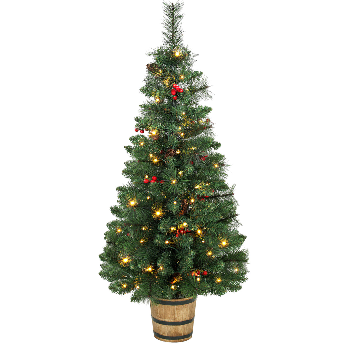 Künstlicher Weihnachtsbaum 120 cm mit LED-Beleuchtung