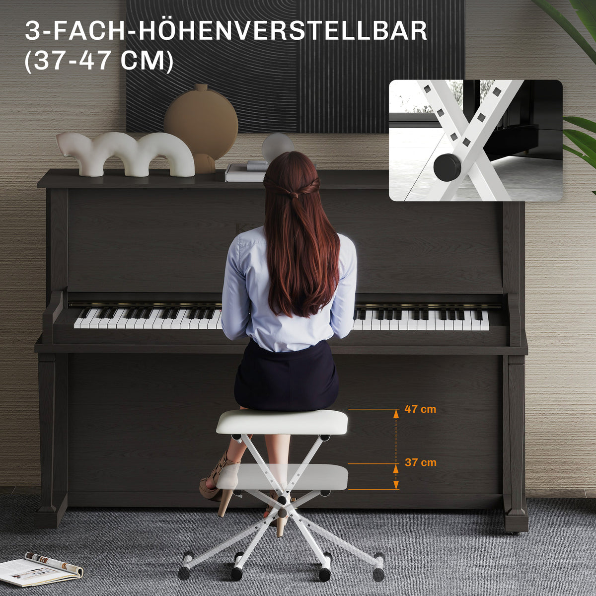 Klavierhocker höhenverstellbar und klappbar