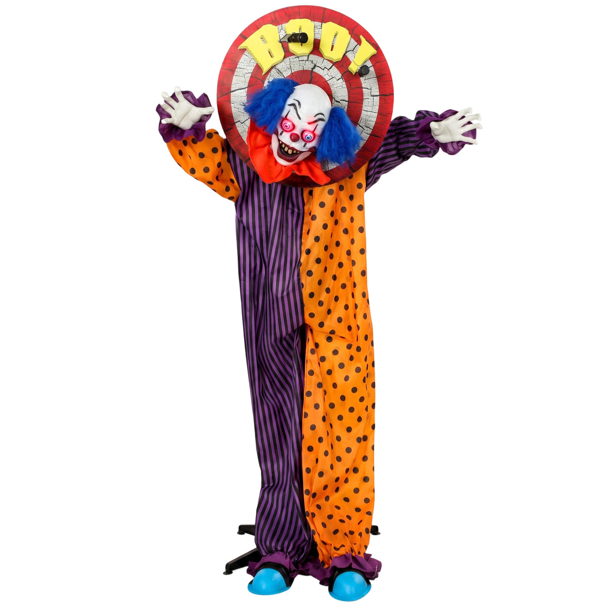 Animierte Halloween-Clown-Deko mit Sound und LED-Augen