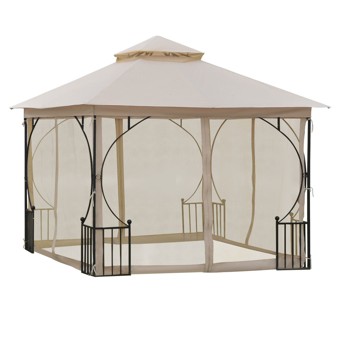 Gartenpavillon mit Doppeldach und Moskitonetz