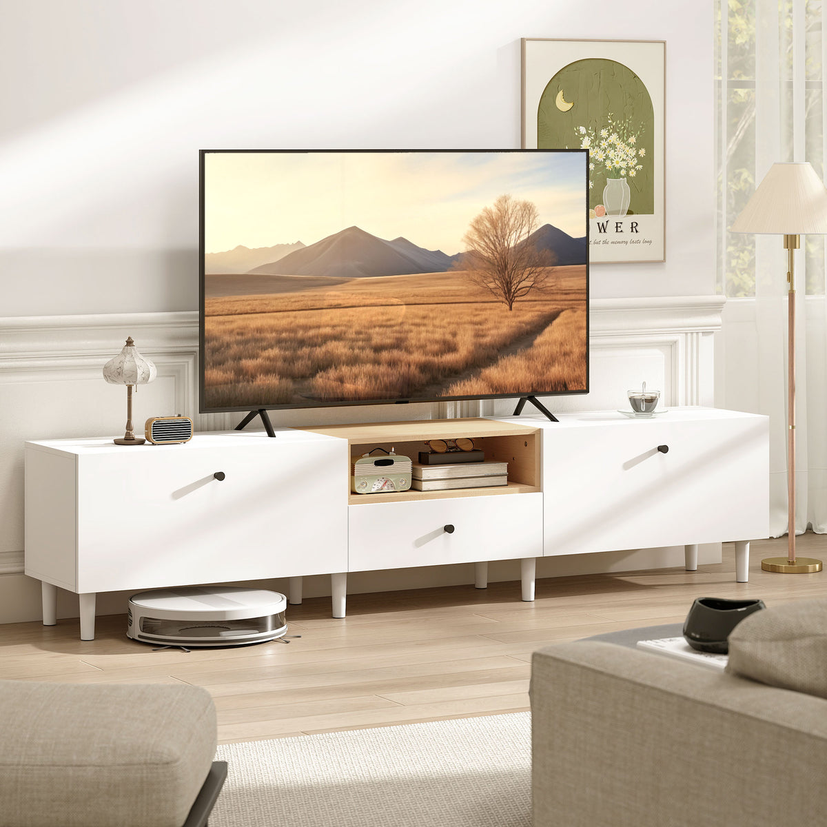 TV-Lowboard 200 cm für Fernseher bis 90 Zoll