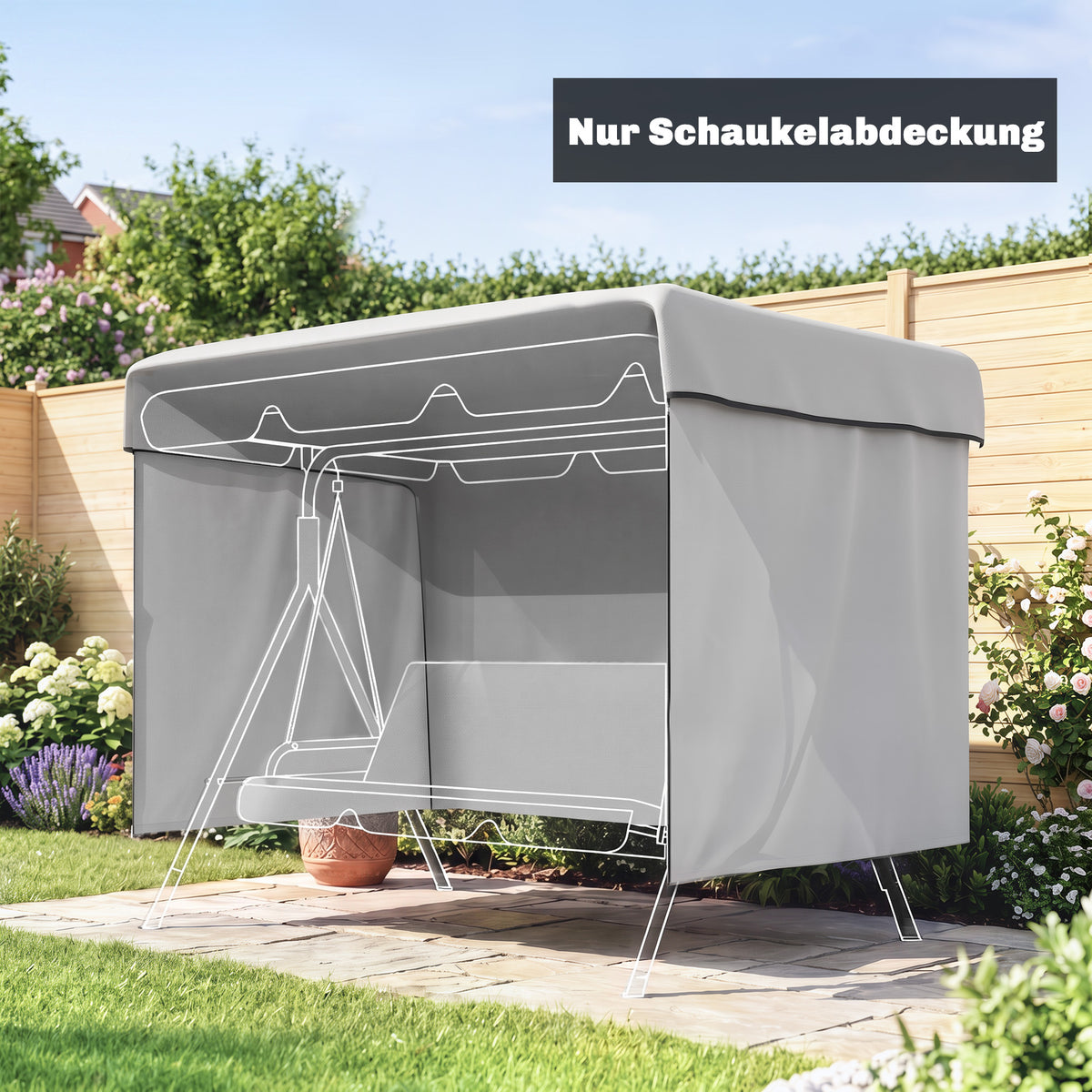 Gartenmöbel-Abdeckung aus PE mit Reißverschluss