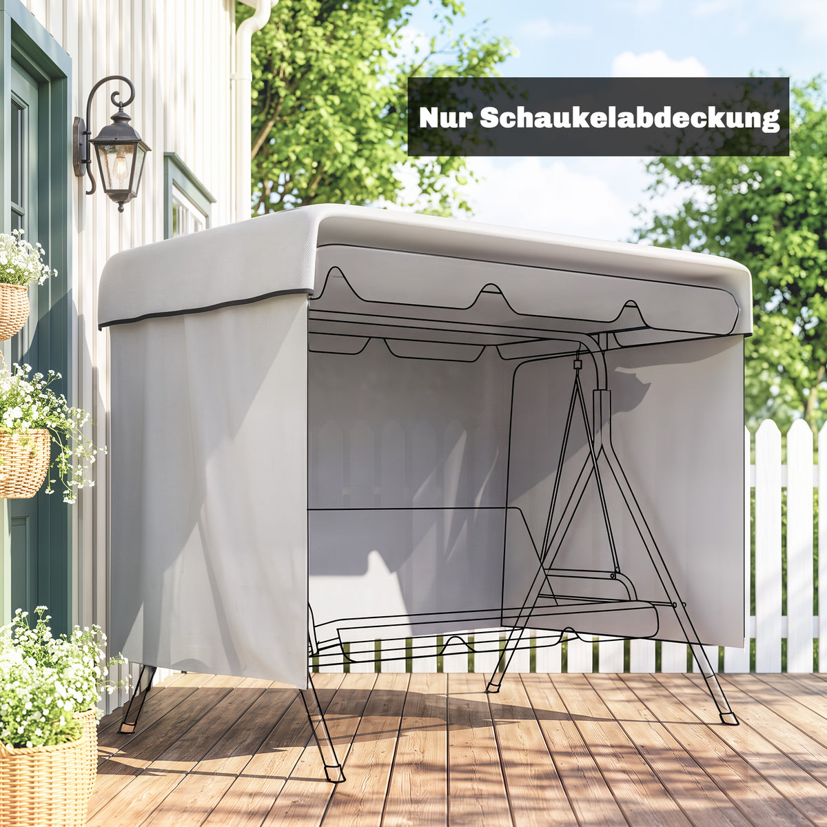 Gartenmöbel-Abdeckung aus PE mit Reißverschluss