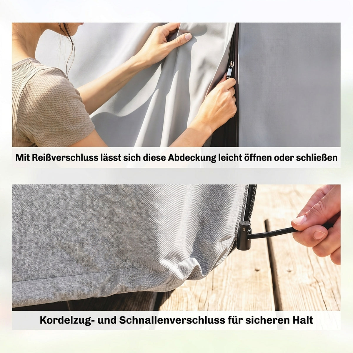 Gartenmöbel-Abdeckung aus PE mit Reißverschluss