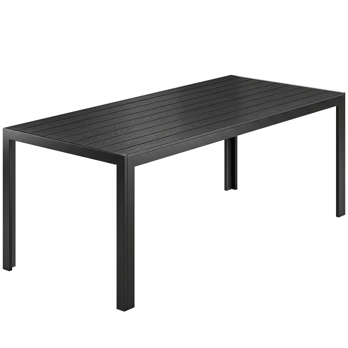Gartentisch für sechs Personen mit verschiedenen Tischplatten