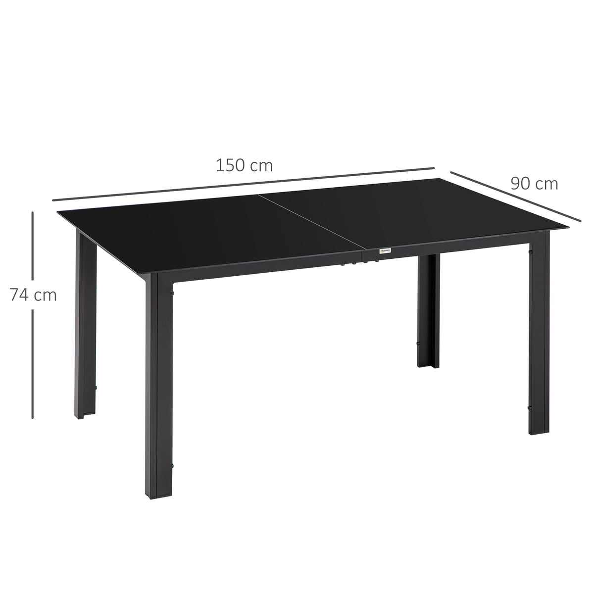 Gartentisch für sechs Personen mit verschiedenen Tischplatten