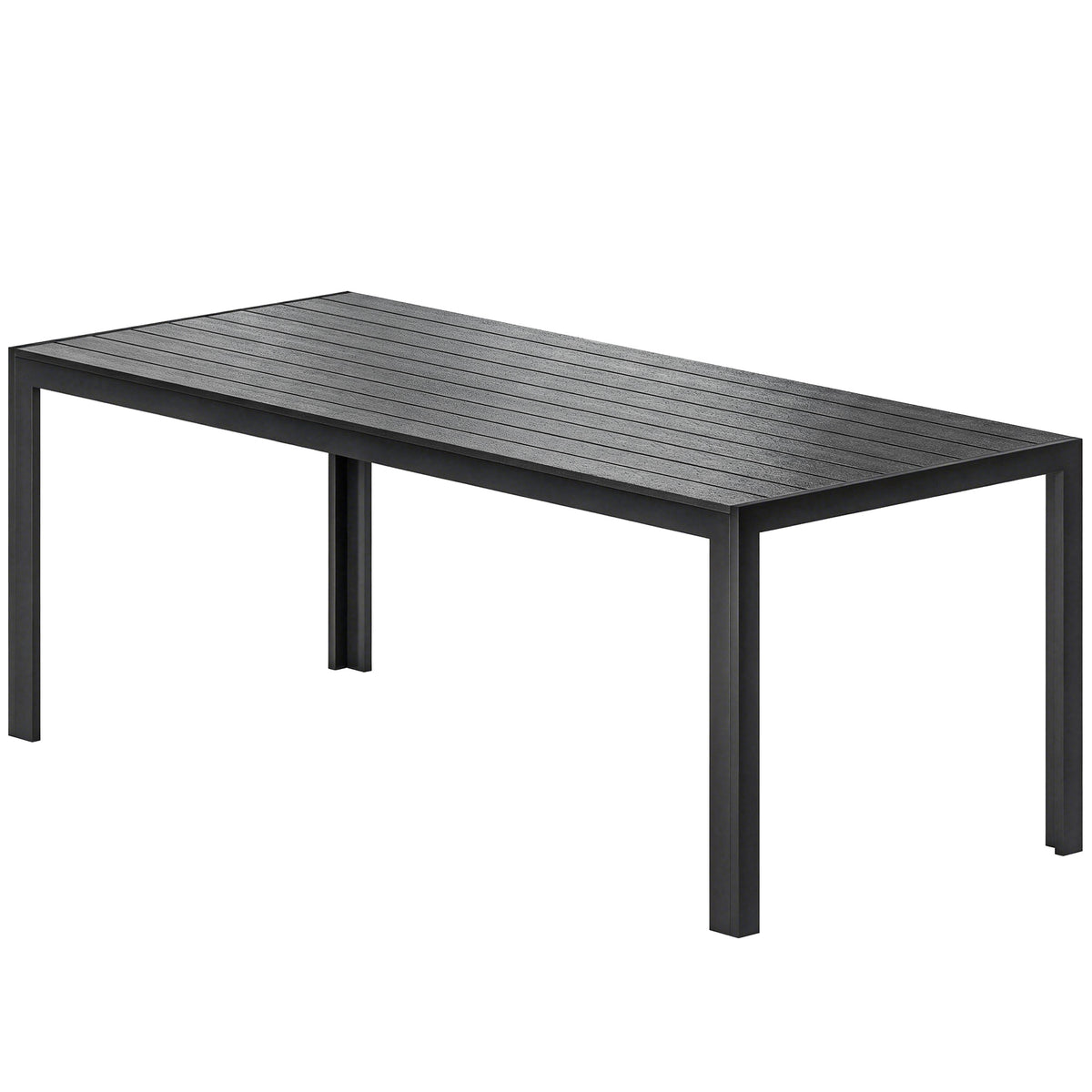 Gartentisch für sechs Personen mit verschiedenen Tischplatten
