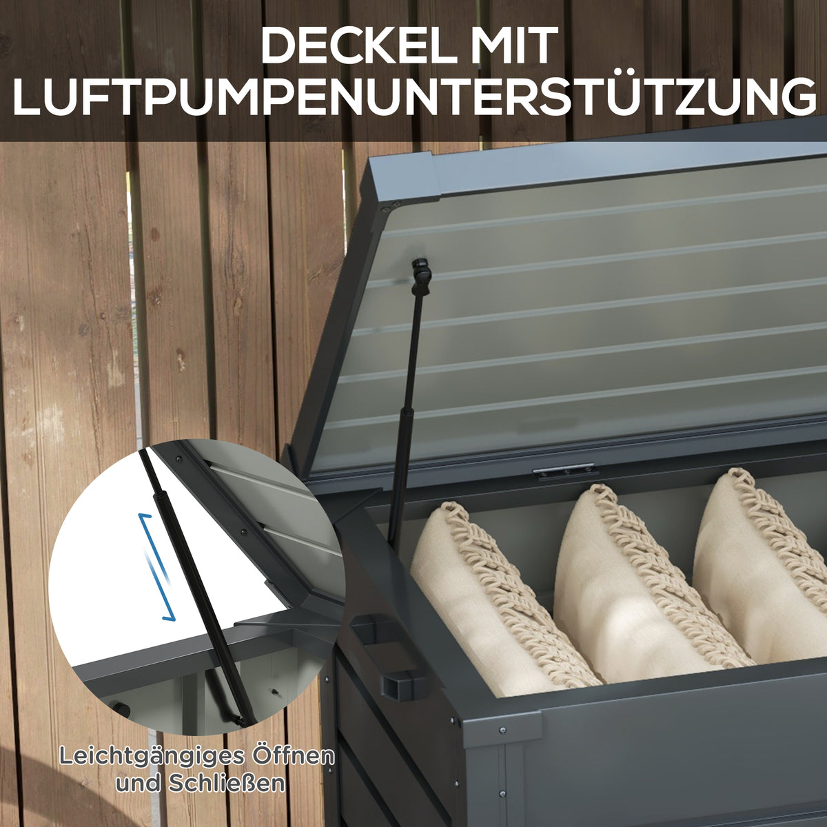 Gartenbox aus verzinktem Stahl mit Rollen