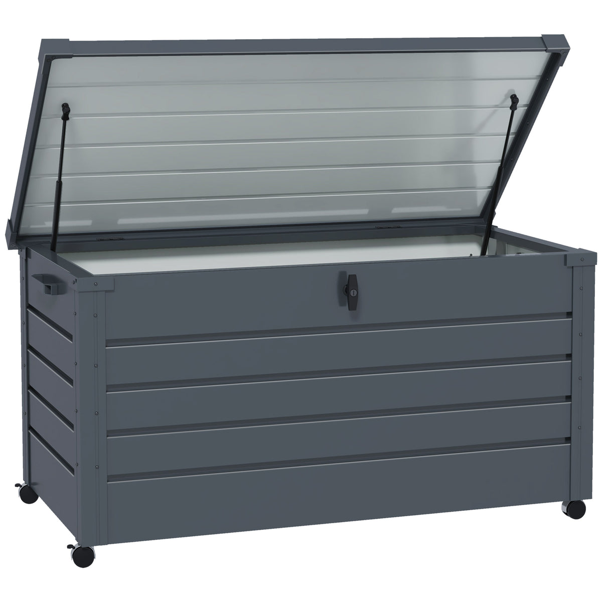 Gartenbox aus verzinktem Stahl mit Rollen