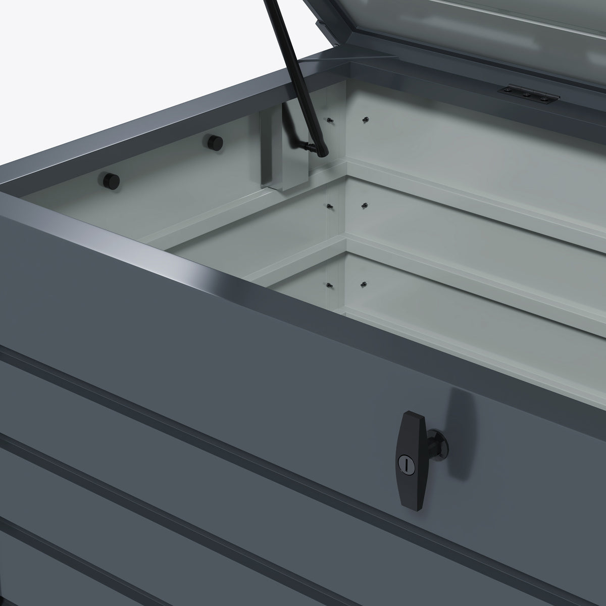Gartenbox aus verzinktem Stahl mit Rollen